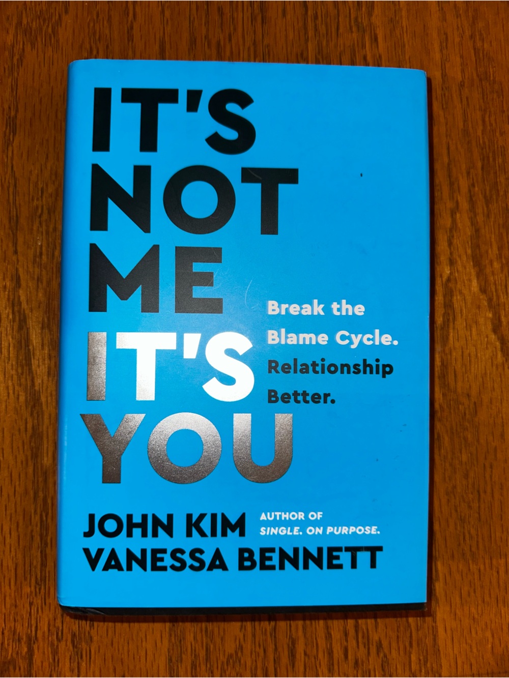 "It's Not Me, It's You" Bright Blue Hardcover Book by John Kim